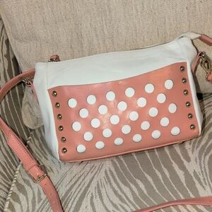 Sharif  Pink  and White Crossbody